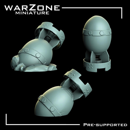 Grimdark Ork Sci-Fi Missiles and Bombs, Conversion Parts by WarZone Miniature