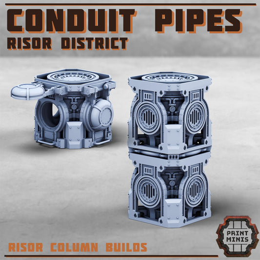 Conduit Pipes - Risor District - Sci-Fi Space Industrial Terrain