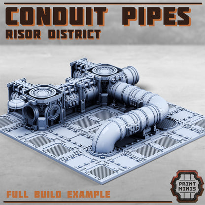 Conduit Pipes - Risor District - Sci-Fi Space Industrial Terrain
