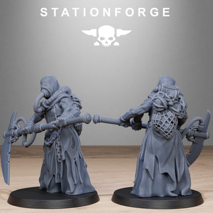 Corrupted Guard Butchers, Chaos Worshipper Sci-Fi Wargames Miniatures by STATIONFORGE, Corrupted Imperial Guard