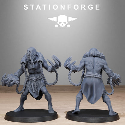 Corrupted Guard Butchers, Chaos Worshipper Sci-Fi Wargames Miniatures by STATIONFORGE, Corrupted Imperial Guard