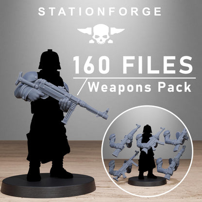 GrimGuard German Weapons Pack, Death Korps Bitz, Sci-Fi Wargames Miniatures by STATIONFORGE