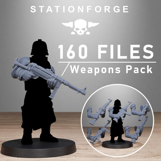 GrimGuard German Weapons Pack, Death Korps Bitz, Sci-Fi Wargames Miniatures by STATIONFORGE