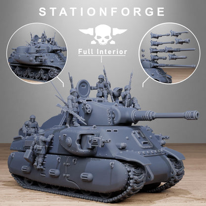 FreeGuard Battle Tank - GrimGuard Heavy Tank, Sci-Fi Space Guard Soldiers by STATIONFORGE