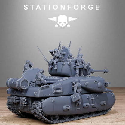 FreeGuard Battle Tank - GrimGuard Heavy Tank, Sci-Fi Space Guard Soldiers by STATIONFORGE