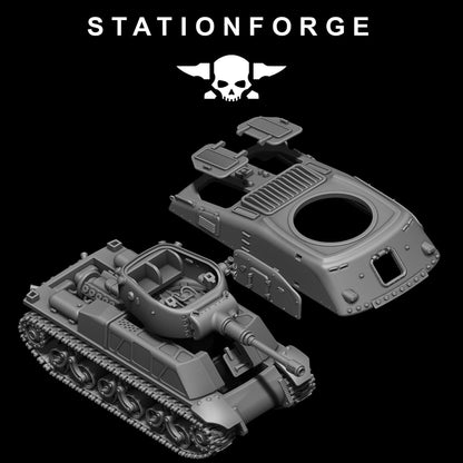 FreeGuard Battle Tank - GrimGuard Heavy Tank, Sci-Fi Space Guard Soldiers by STATIONFORGE