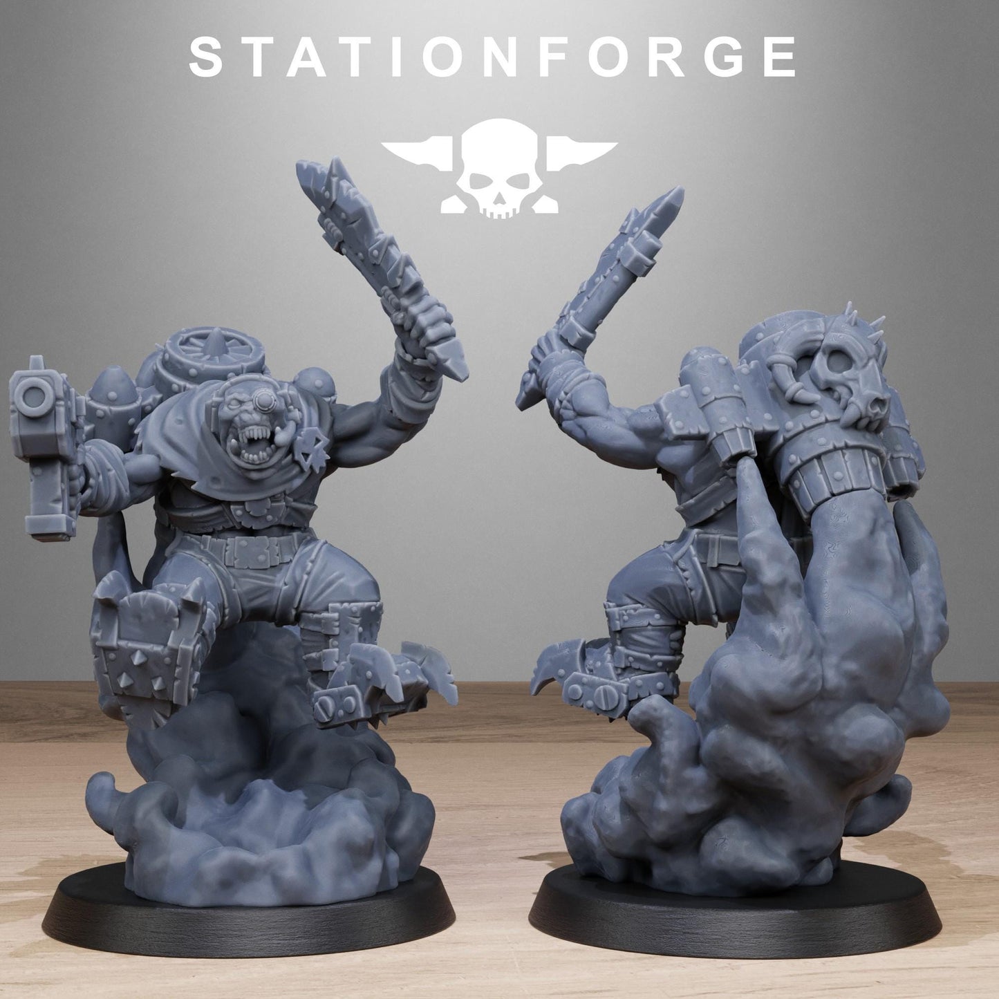 Orkaz Flyers, Space-Faring Orkish Menace Sculpted by STATIONFORGE, Grimdark Compatible, Scaled for Sci-Fi Miniature Wargames