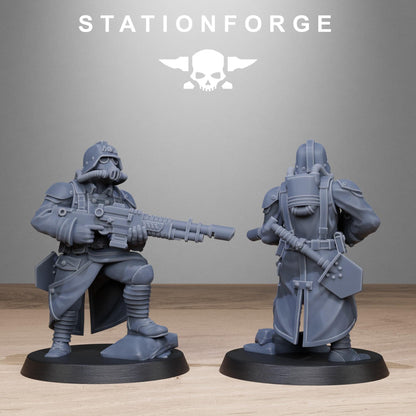 GrimGuard Chill Squad, Death Korps Proxy, Sci-Fi Wargames Miniatures by STATIONFORGE