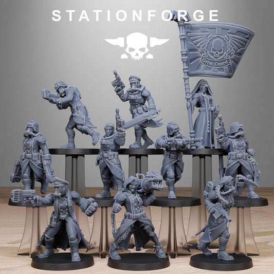 GrimGuard Sisters, Death Korps Proxy, Sci-Fi Wargames Miniatures by STATIONFORGE