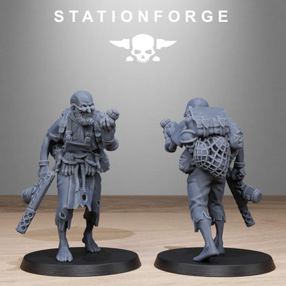 Corrupted Guard Abhumans, Chaos Worshipper Sci-Fi Wargames Miniatures by STATIONFORGE, Corrupted Imperial Guard
