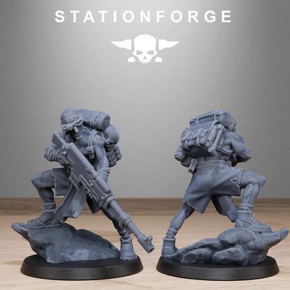 Corrupted Guard Abhumans, Chaos Worshipper Sci-Fi Wargames Miniatures by STATIONFORGE, Corrupted Imperial Guard