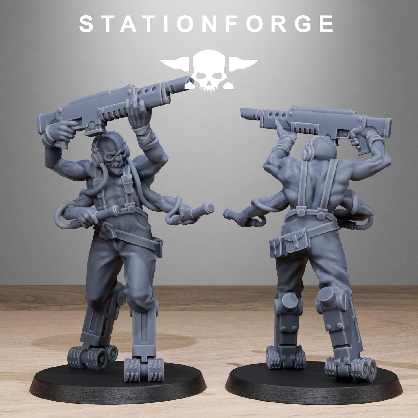 Corrupted Guard Abhumans, Chaos Worshipper Sci-Fi Wargames Miniatures by STATIONFORGE, Corrupted Imperial Guard