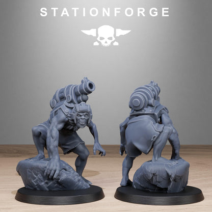 Corrupted Guard Abhumans, Chaos Worshipper Sci-Fi Wargames Miniatures by STATIONFORGE, Corrupted Imperial Guard