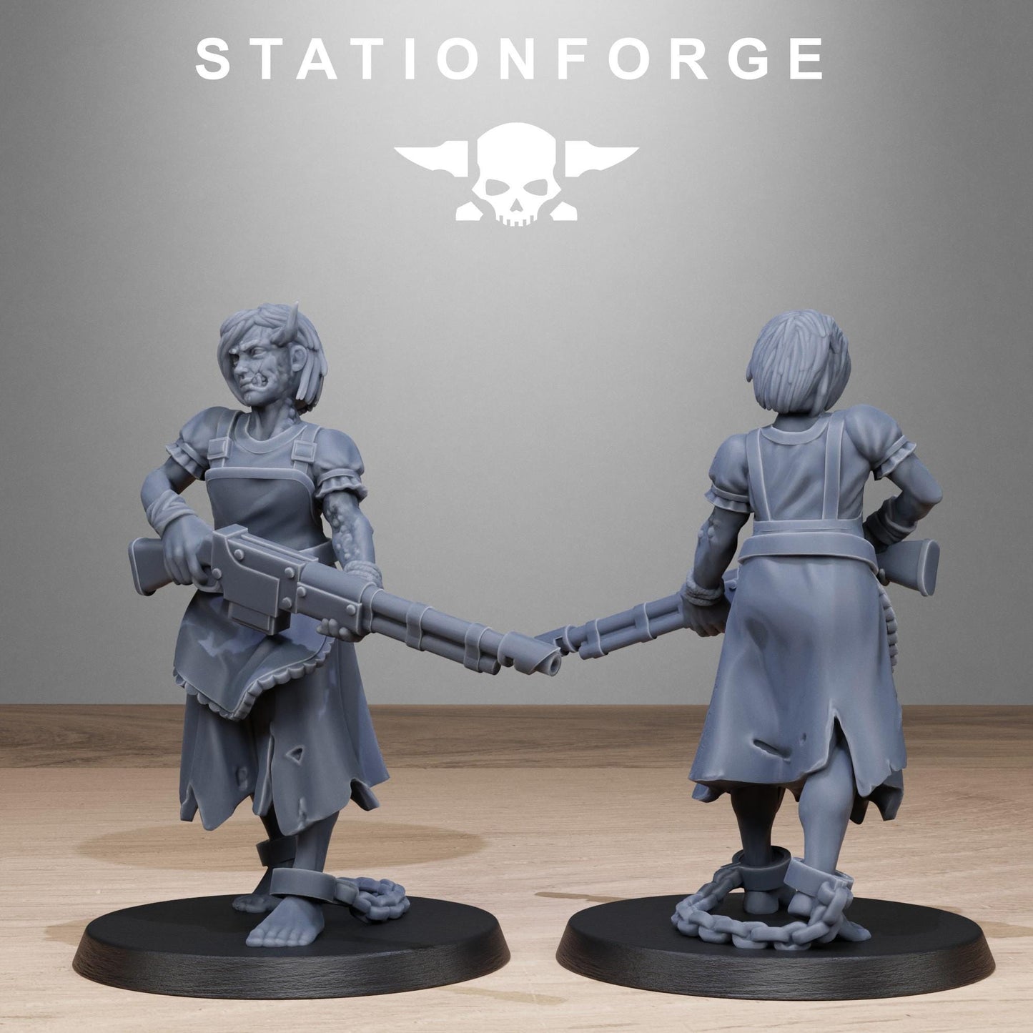 Corrupted Guard Abhumans, Chaos Worshipper Sci-Fi Wargames Miniatures by STATIONFORGE, Corrupted Imperial Guard