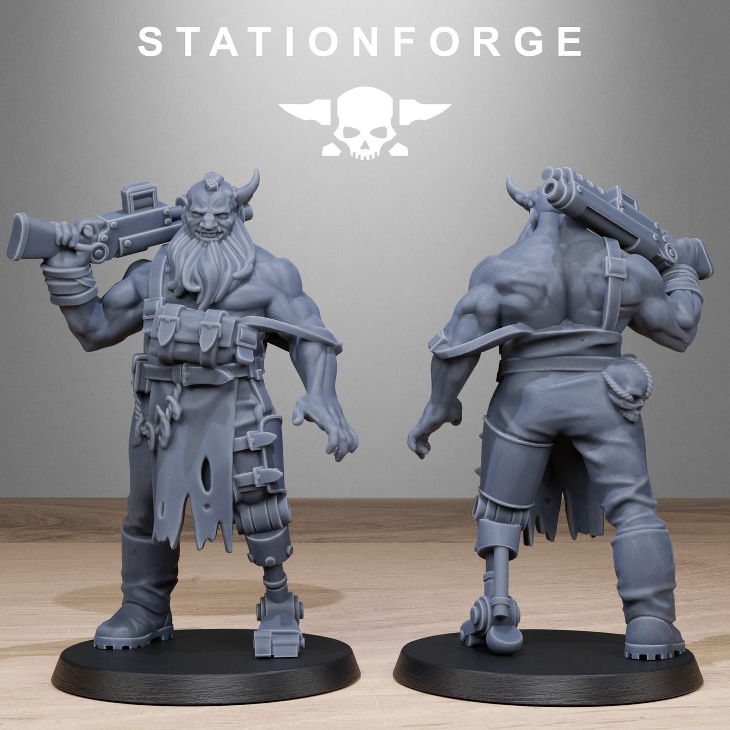 Corrupted Guard Abhumans, Chaos Worshipper Sci-Fi Wargames Miniatures by STATIONFORGE, Corrupted Imperial Guard