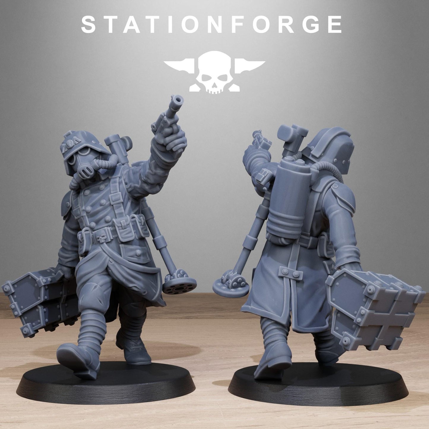 GrimGuard Radioactive Mutants, Death Korps Proxy, Sci-Fi Wargames Miniatures by STATIONFORGE