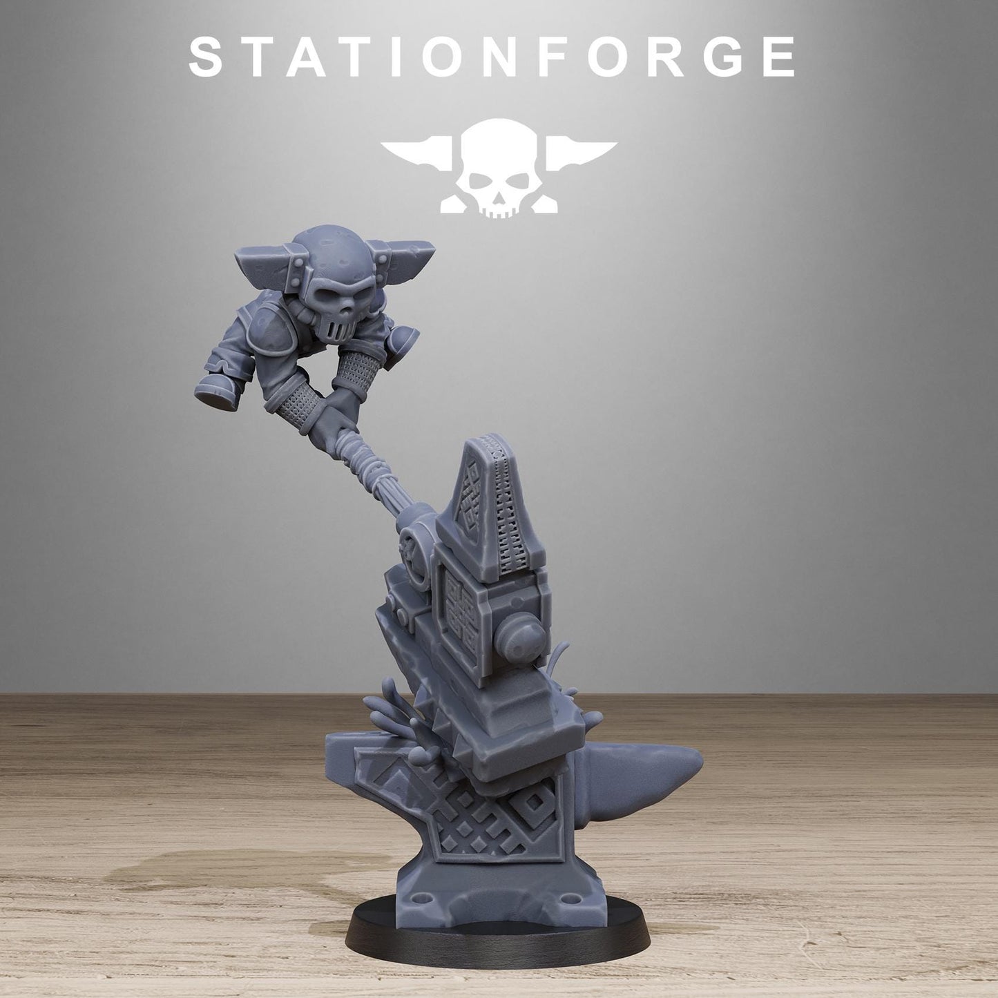 Forgeling, Blacksmith Maskot Sci-Fi Wargames Miniatures by STATIONFORGE, Tiny Cute Blacksmith