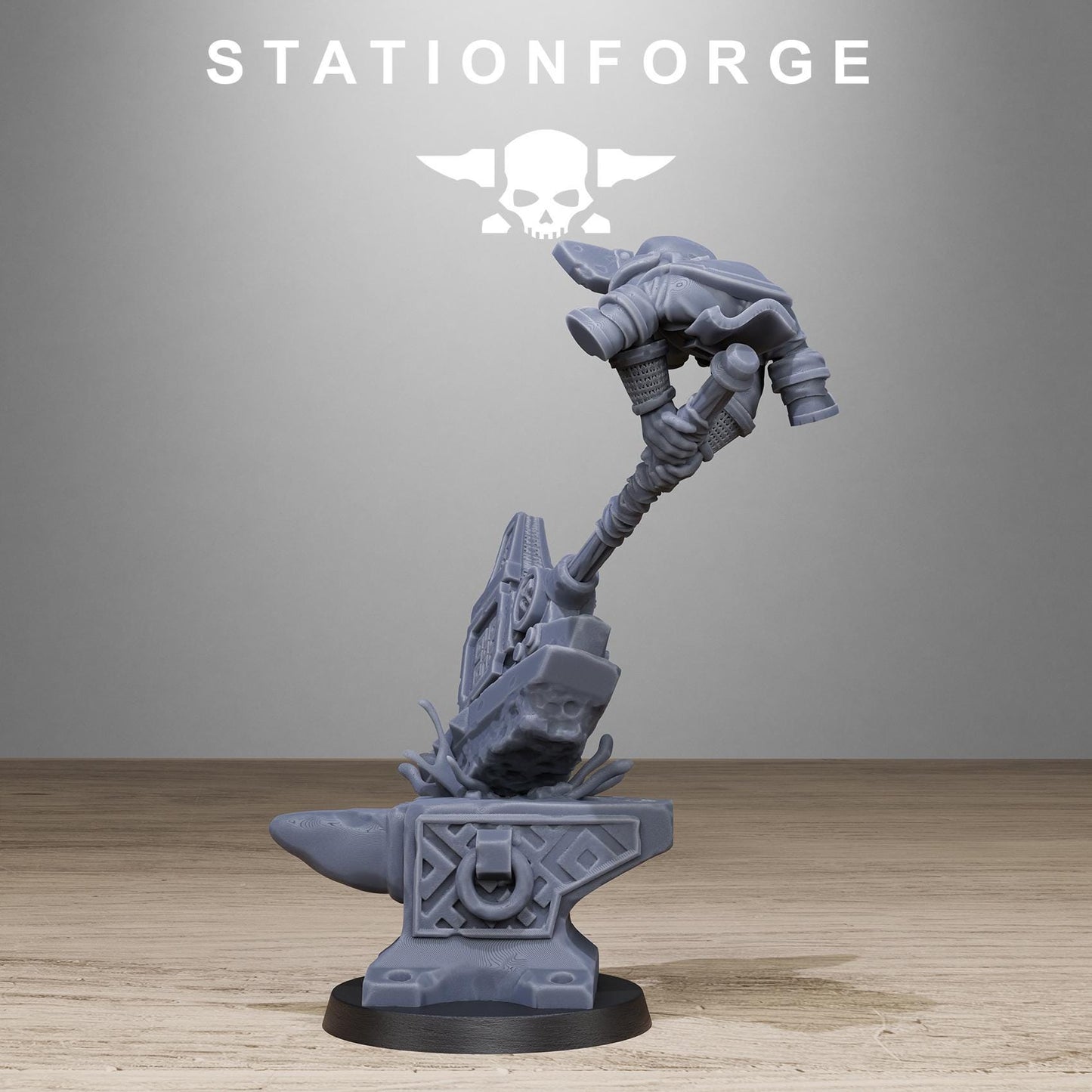 Forgeling, Blacksmith Maskot Sci-Fi Wargames Miniatures by STATIONFORGE, Tiny Cute Blacksmith