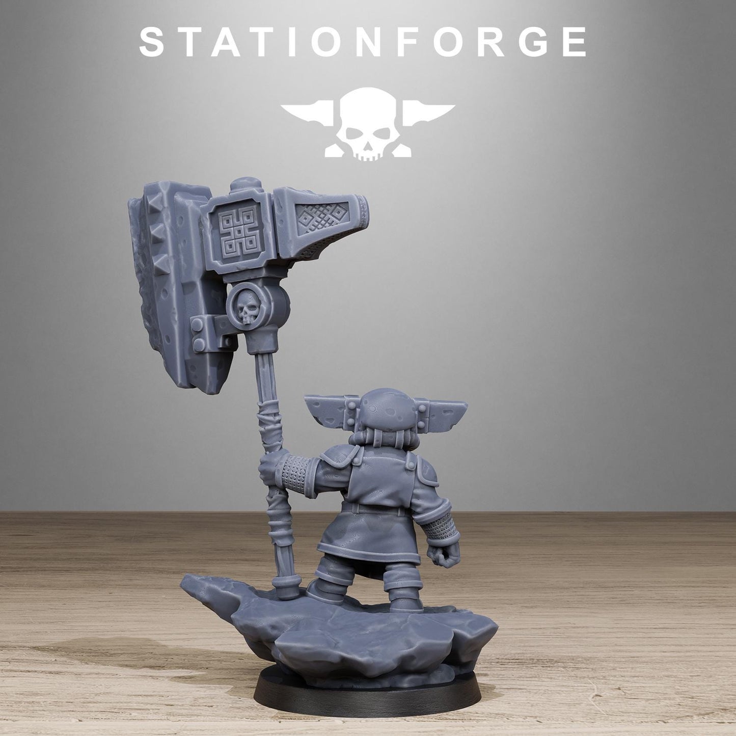 Forgeling, Blacksmith Maskot Sci-Fi Wargames Miniatures by STATIONFORGE, Tiny Cute Blacksmith