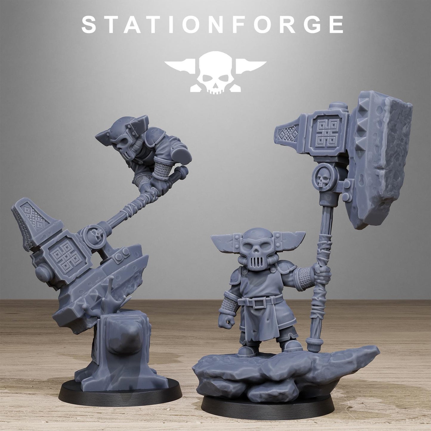 Forgeling, Blacksmith Maskot Sci-Fi Wargames Miniatures by STATIONFORGE, Tiny Cute Blacksmith