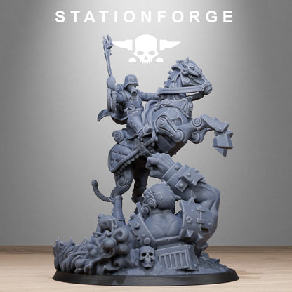 GrimGuard Officer Horseman, Death Korps Proxy, Sci-Fi Wargames Miniatures by STATIONFORGE