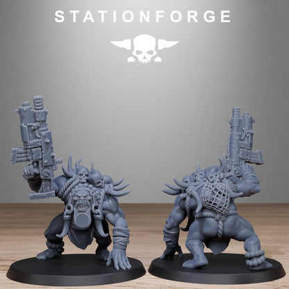 Orkaz Tribal Infantry, Space-Faring Orkish Menace Sculpted by STATIONFORGE, Grimdark Compatible, Sci-Fi Wargame Scale