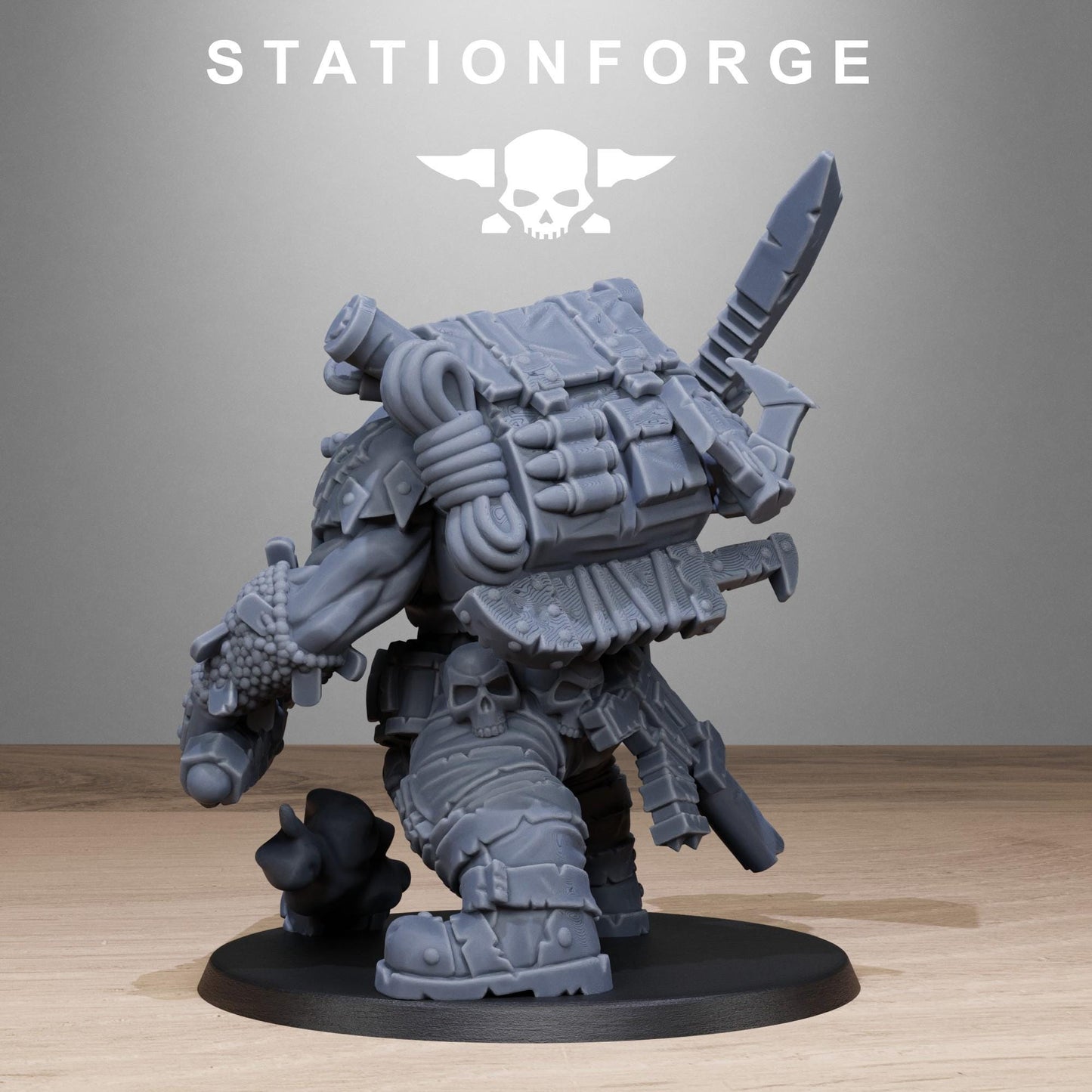 Orkaz Assassin, Space-Faring Orkish Menace Sculpted by STATIONFORGE, Grimdark Compatible, Sci-Fi Wargame Scale