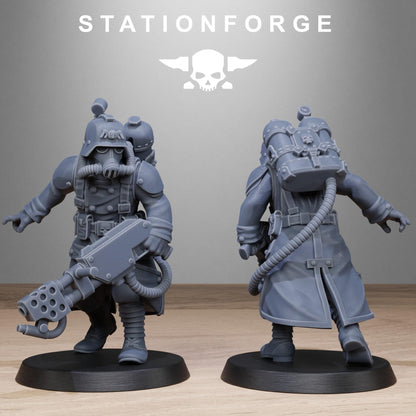 GrimGuard Flamers, Death Korps Proxy, Sci-Fi Wargames Miniatures by STATIONFORGE