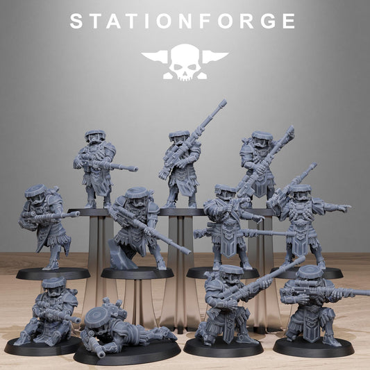 Scavenger Snipers, Space Techno-bots, modular Sci-Fi warriors by STATIONFORGE, Sci-Fi Wargames Cyber-themed Grimdark miniatures