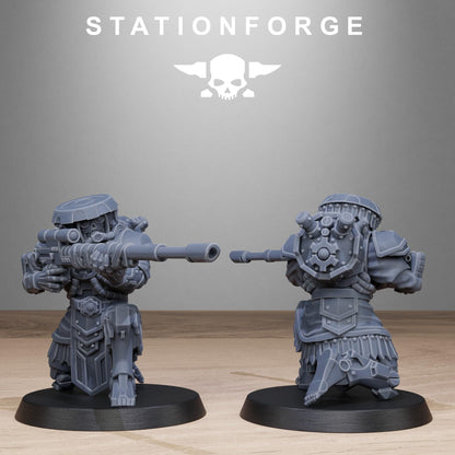 Scavenger Snipers, Space Techno-bots, modular Sci-Fi warriors by STATIONFORGE, Sci-Fi Wargames Cyber-themed Grimdark miniatures