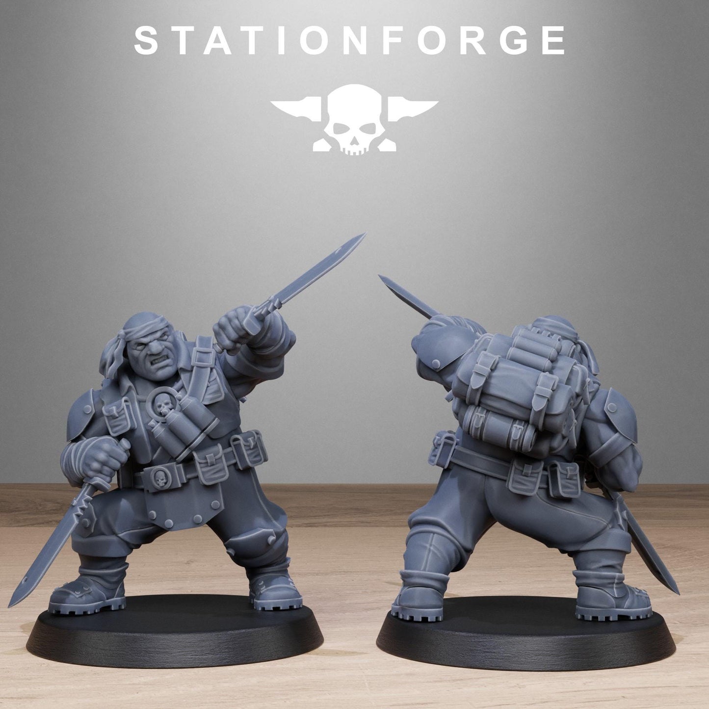 GrimGuard Jungle Fighter Mutants, Imperial Guard Proxy, Sci-Fi Wargames Miniatures by STATIONFORGE