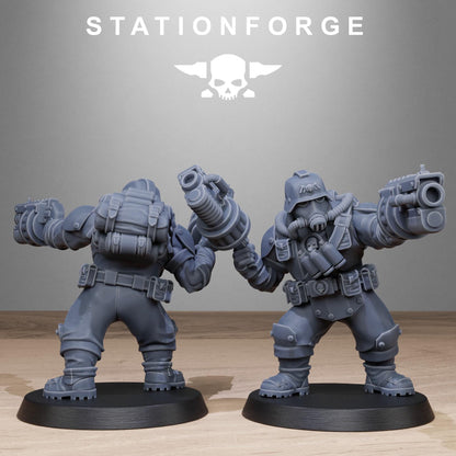 GrimGuard Jungle Fighter Mutants, Imperial Guard Proxy, Sci-Fi Wargames Miniatures by STATIONFORGE