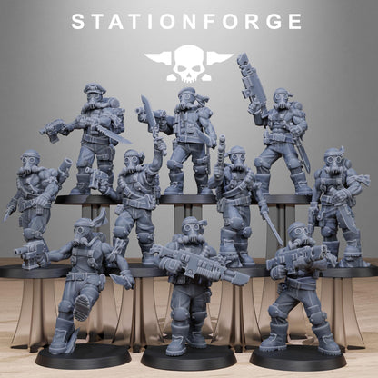 GrimGuard Jungle Fighters 2, Death Korps Proxy, Sci-Fi Wargames Miniatures by STATIONFORGE