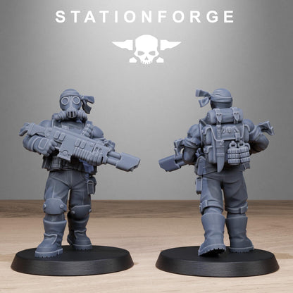 GrimGuard Jungle Fighters 2, Death Korps Proxy, Sci-Fi Wargames Miniatures by STATIONFORGE