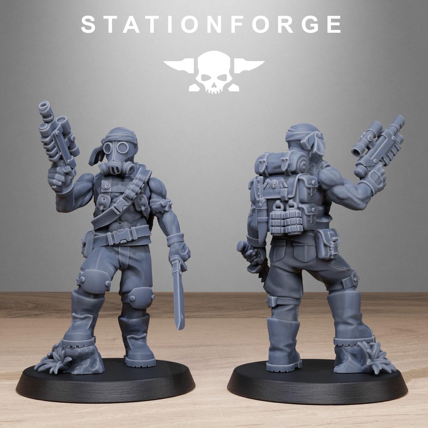 GrimGuard Jungle Fighters 2, Death Korps Proxy, Sci-Fi Wargames Miniatures by STATIONFORGE