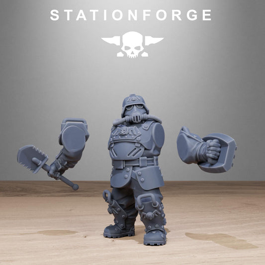 GrimGuard Armored Mutants, Imperial Guard Proxy, Sci-Fi Wargames Miniatures by STATIONFORGE