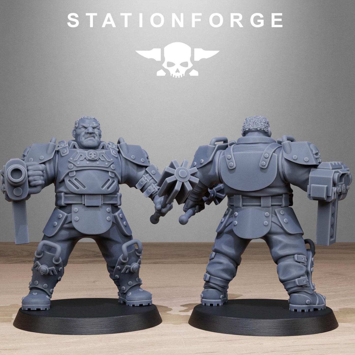 GrimGuard Armored Mutants, Imperial Guard Proxy, Sci-Fi Wargames Miniatures by STATIONFORGE