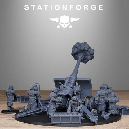 GrimGuard Light Artillery 2.0, Modular Sci-Fi Artillery by STATIONFORGE, Sci-fi Wargames Proxy, Imperial Guard Army Artillery Proxy