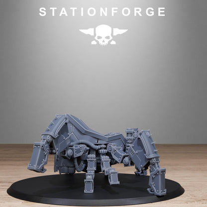 Scavenger Lectern Walker, Space Techno-bots, modular Sci-Fi warriors by STATIONFORGE, Sci-Fi Wargames Cyber-themed Grimdark miniatures