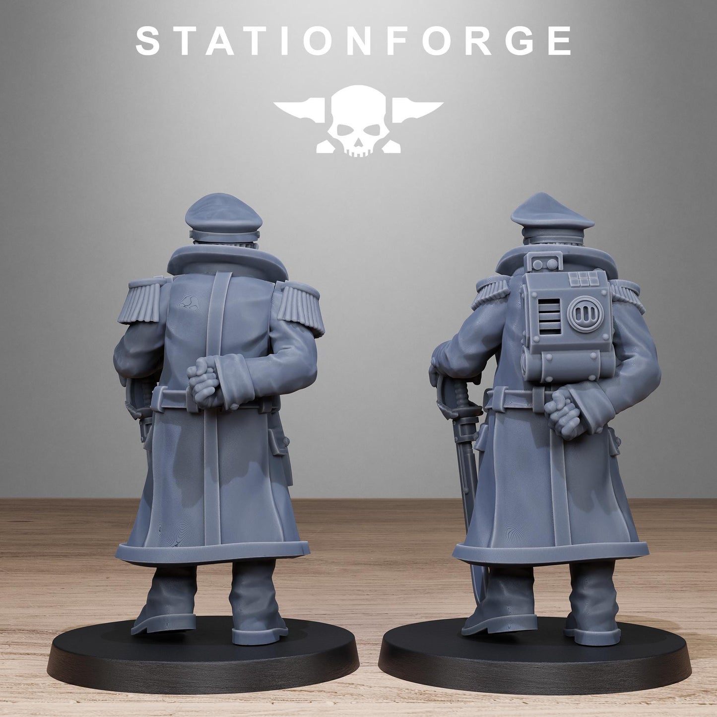 GrimGuard Officer, Death Korps Proxy, Sci-Fi Wargames Miniatures by STATIONFORGE