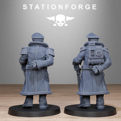 GrimGuard Officer, Death Korps Proxy, Sci-Fi Wargames Miniatures by STATIONFORGE
