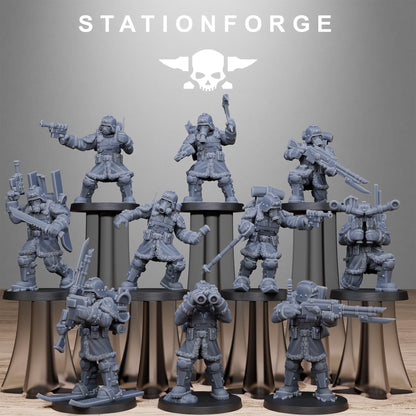 GrimGuard Frostwatch Patrol, Death Korps Proxy, Sci-Fi Wargames Miniatures by STATIONFORGE