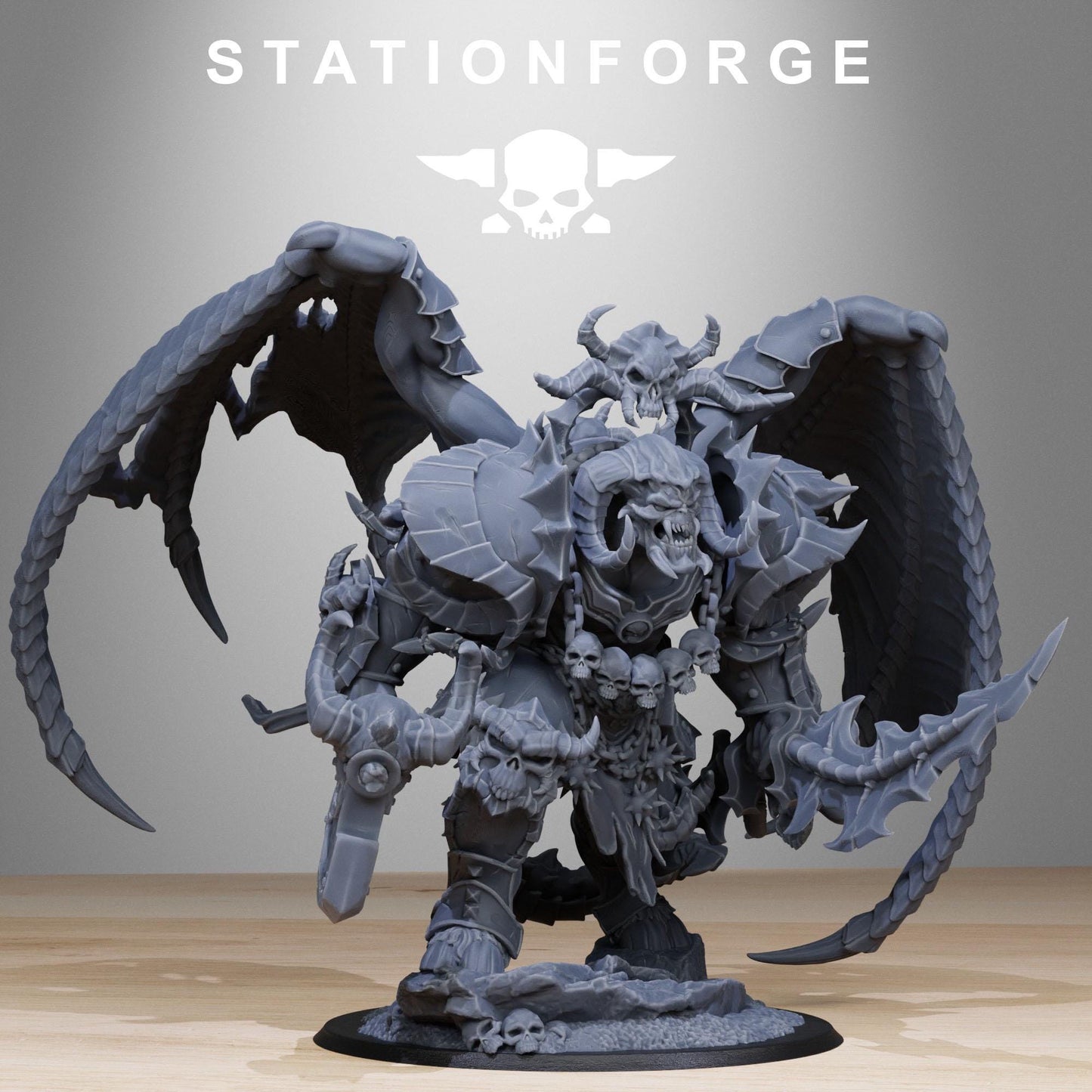 Corrupted Demon, Chaotic Daemonic Monopose Miniatures Sculpted by STATIONFORGE  for Wargames set in the Grimdark Future