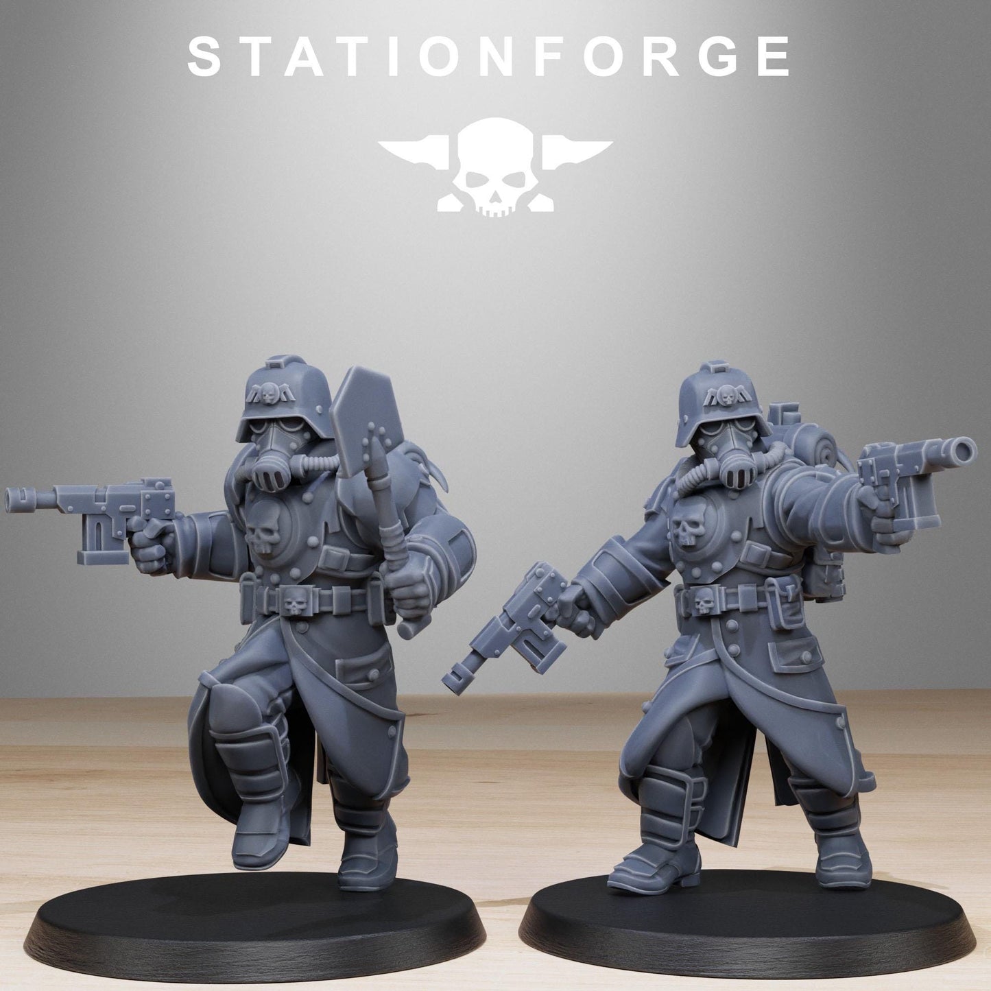 GrimGuard Bombardiers, Death Korps Proxy, Sci-Fi Wargames Miniatures by STATIONFORGE