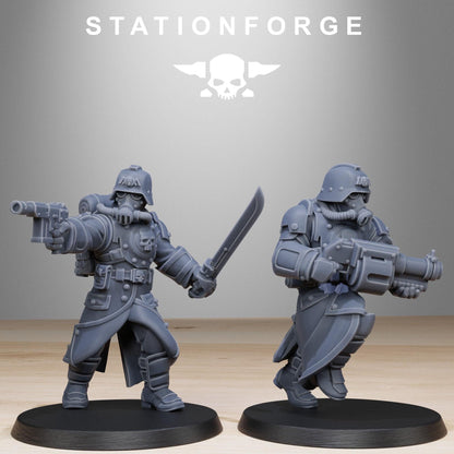 GrimGuard Bombardiers, Death Korps Proxy, Sci-Fi Wargames Miniatures by STATIONFORGE