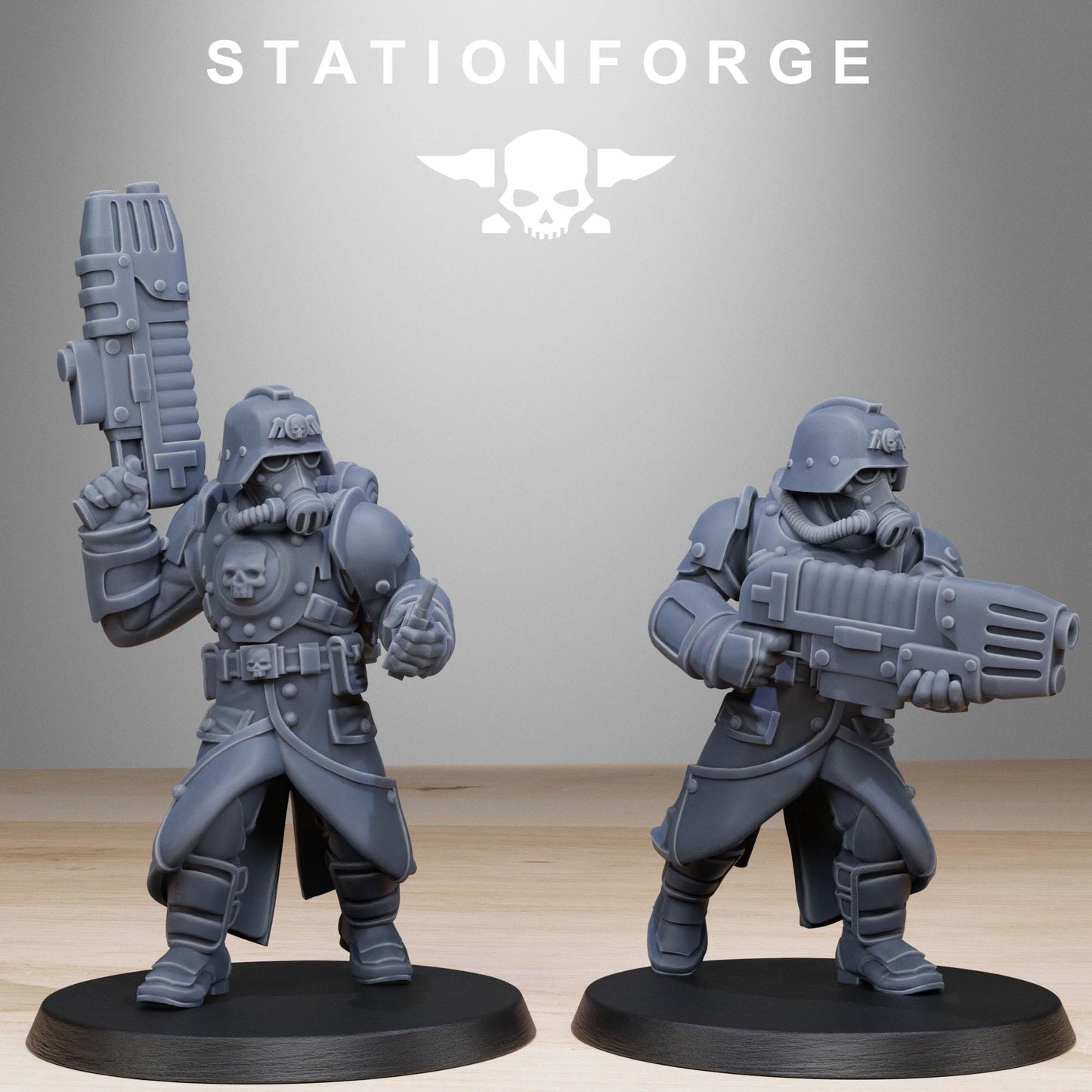 GrimGuard Bombardiers, Death Korps Proxy, Sci-Fi Wargames Miniatures by STATIONFORGE