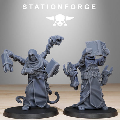 Scavenger Monks, Space Techno-bots, modular Sci-Fi warriors by STATIONFORGE, Sci-Fi Wargames Cyber-themed Grimdark miniatures