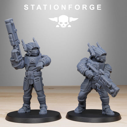 Tarion Assault Squad, Communitarian Alien Infantry, Sci-Fi Wargames Miniatures by STATIONFORGE