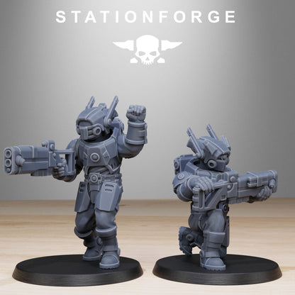 Tarion Assault Squad, Communitarian Alien Infantry, Sci-Fi Wargames Miniatures by STATIONFORGE