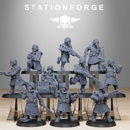 Grimguard Militants, Death Korps Proxy, Sci-Fi Wargames Miniatures by STATIONFORGE